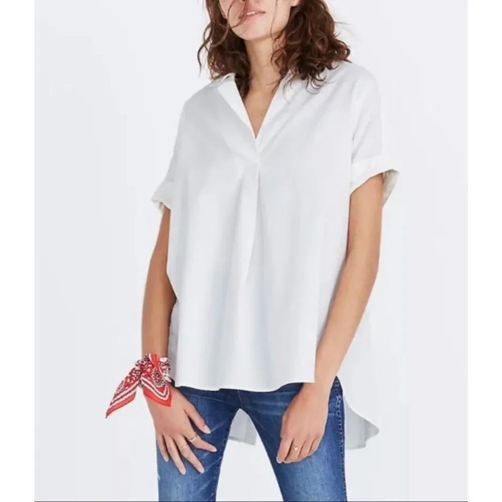 Madewell Courier Buttonback Shirt | XS In Pure White